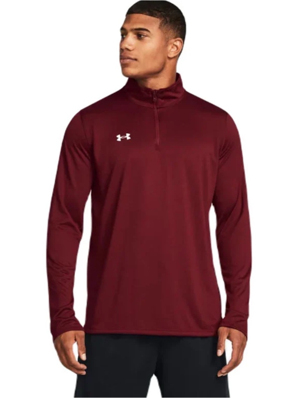 Under Armour burgundy men’s team tech 1/4 zip long sleeve top size XL